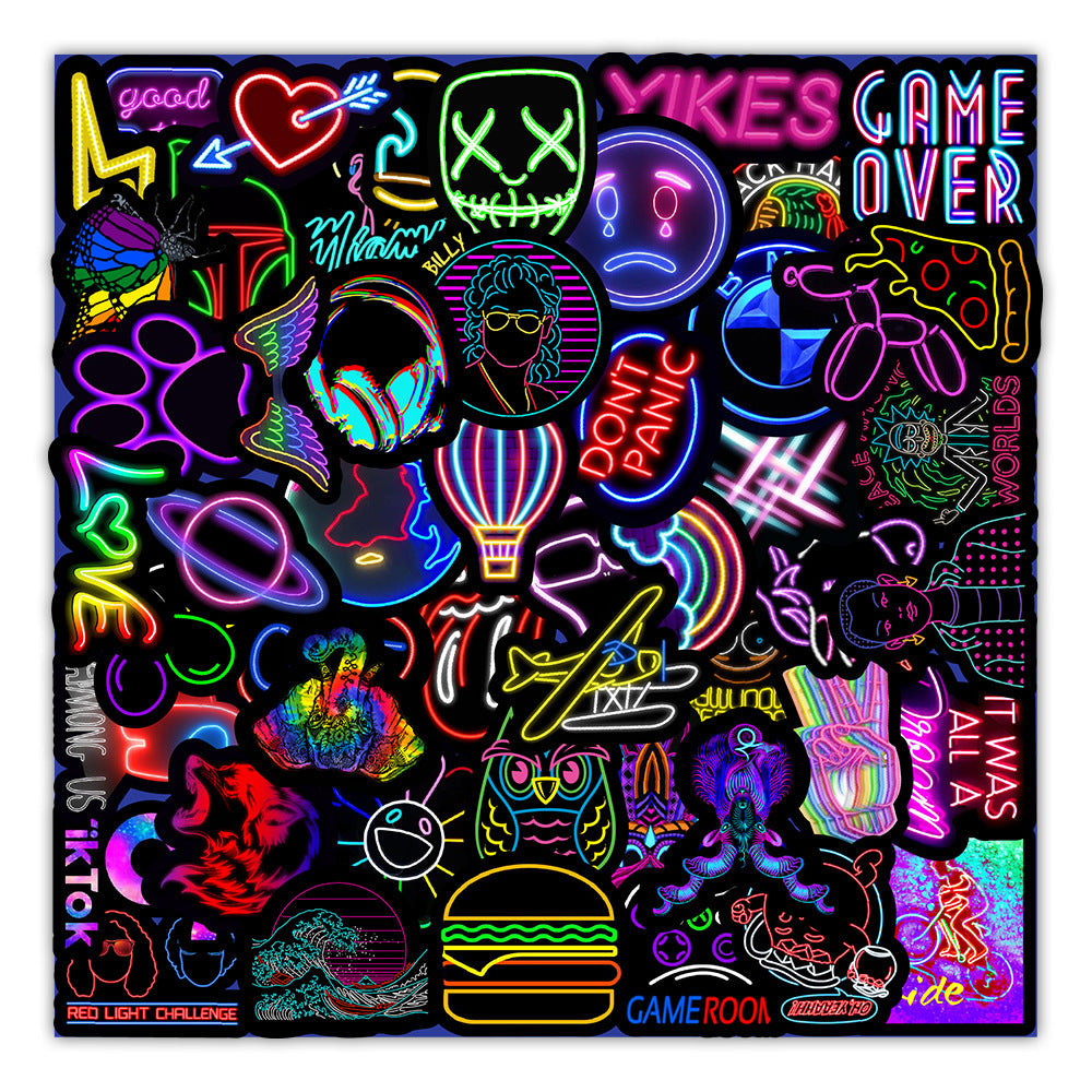 iGi4Shop 50 New Neon Stickers Car Trunk Phone Water Cup Decoration Stickers Industrial Genius International A Site For The Like Minded