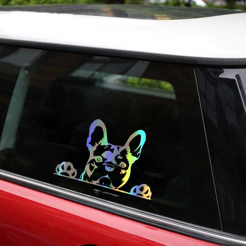 iGi4Shop 2PC Car Sticker Dog Pattern Sticker Animal Reflective Car Sticker Rear Window Glass Scratch Sticker