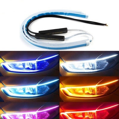 iGi4Shop Led DRL Car Daytime Running Lights Flexible Waterproof Auto Turn Signal Yellow Brake Side Headlights Light Car Accessories