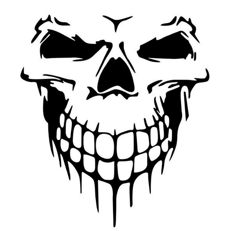 iGi4Shop Hood Sticker Side Door Sticker Skull Head Reflective Car Sticker