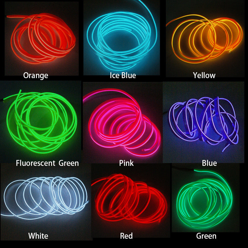 Car Interior Lighting El Cold Light Band Edge Wide Edge Car Atmosphere Lamp 1M2M3M 5M Luminous Line Set