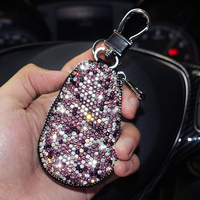 iGi4Shop Leather Gourd Rhinestone Female Car Key Cover