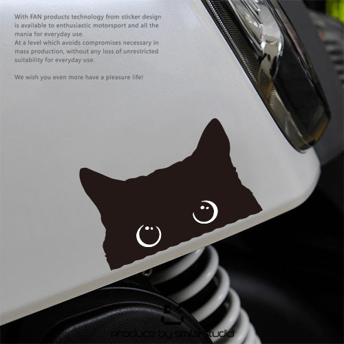 iGi4Shop Cartoon Black Cat Fun Reflective Waterproof Car Sticker Creative Motorcycle Electric Car Car Scratch Cover Decal