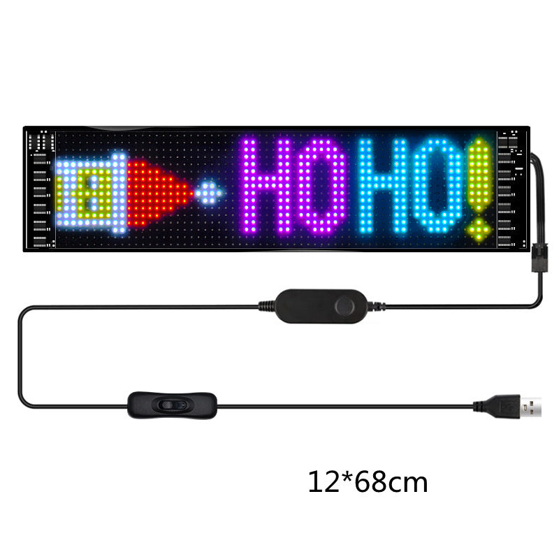 iGi4Shop Programmable Car LED Sign LED Full-color Advertising Screen Ultra-thin Display Screen Custom Text Pattern Animation Display Car