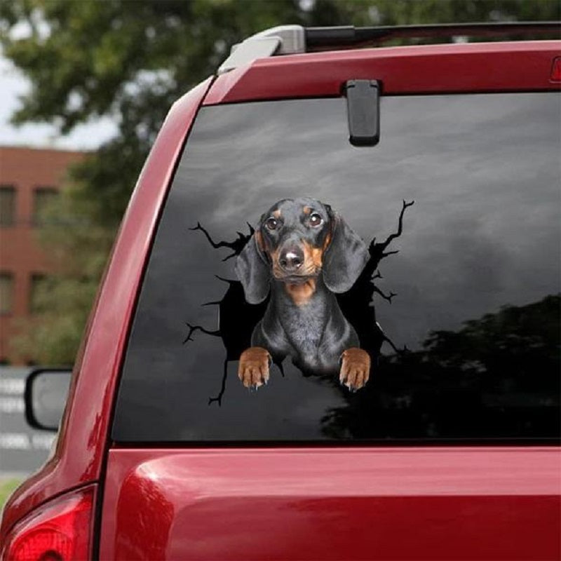 iGi4Shop Animal Wall All Kinds Of Puppy Creative Broken Hole Car Window Electrostatic Stickers