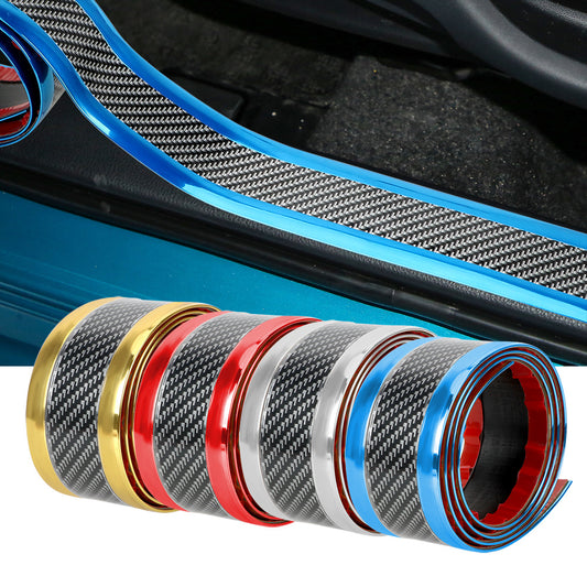 iGi4Shop Car Carbon Fiber Pattern Door Sill Decorative Protective Sticker