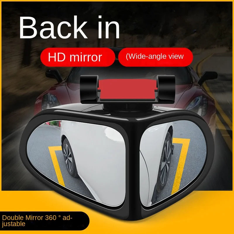 iGi4Shop Car Reversing Small Round Mirror Front And Rear Wheel Wide-Angle Mirror Double-Sided Auxiliary Rearview 360 Adjustable Wide Angle Side Rear View Mirror For Car