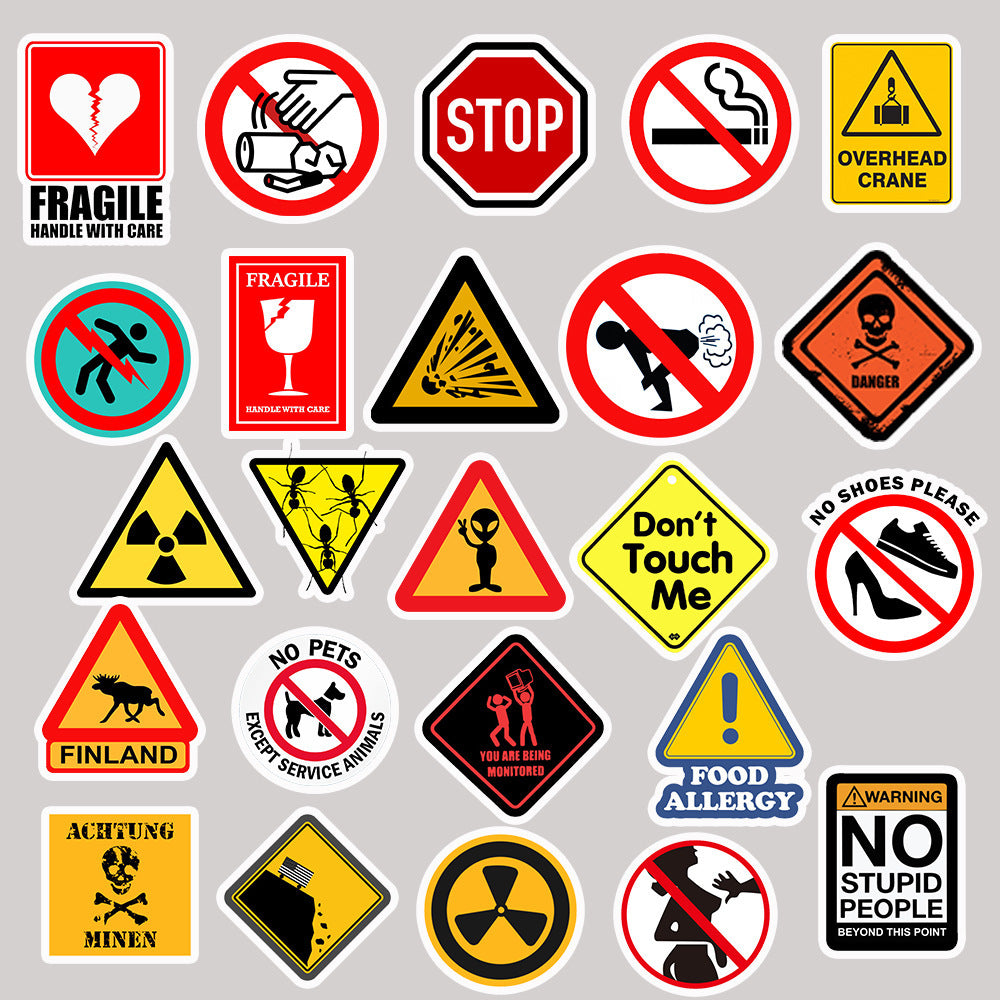 iGi4Shop Warning Warning Sign Stickers Cross Border Amazon