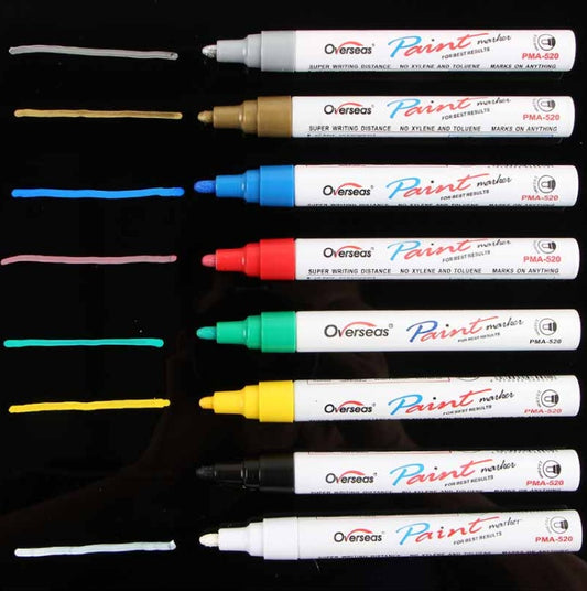 iGi4Shop Metal color paint pen white marker pen tire pen DIY hand account pen sign in pen