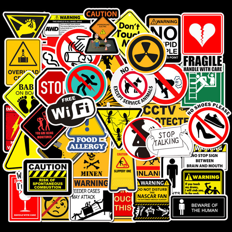 iGi4Shop Warning Warning Sign Stickers Cross Border Amazon